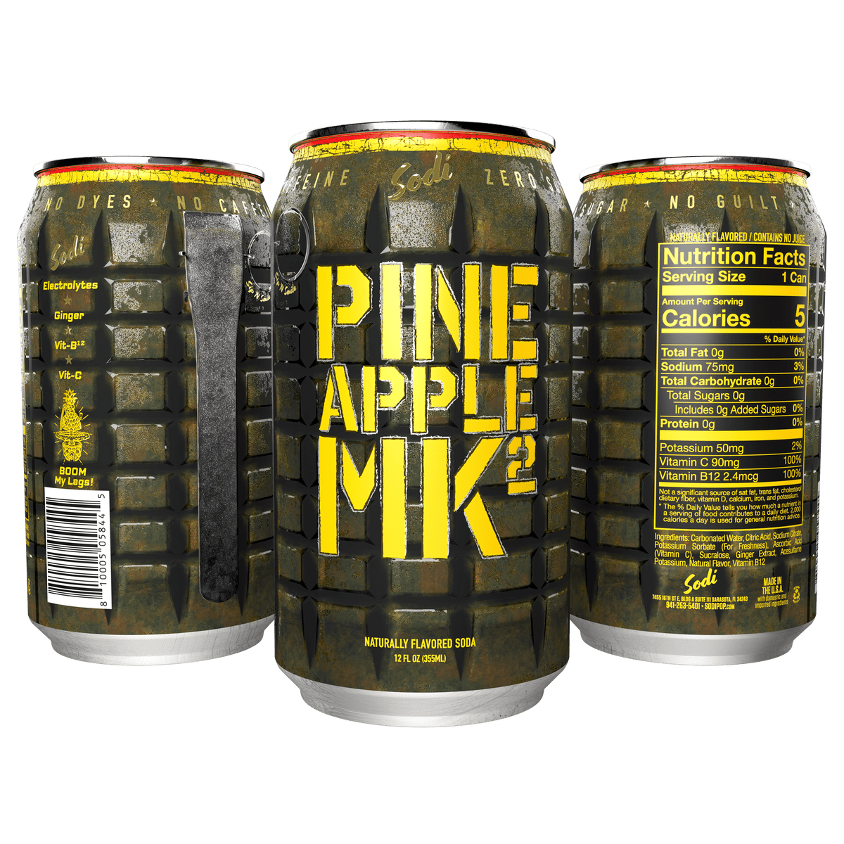 Steel Supplements Supplement Pineapple|MK2 Case of 12 Cans Sodi Pop...