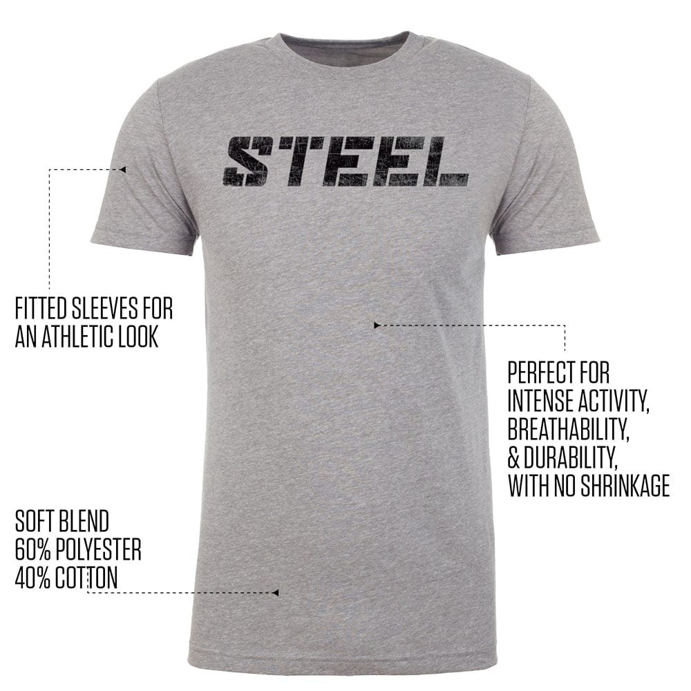 The Steel Supplements Apparel STEEL Athletic Heather Gray Performance T-Shirt