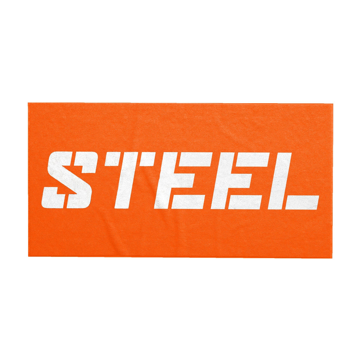 Steel Supplements Accessories White STEEL on Orange STEEL Beach Towels