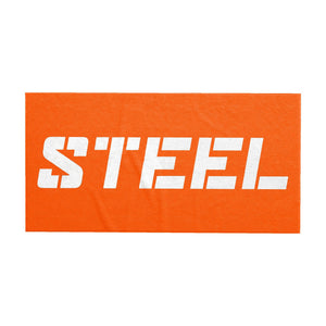 Steel Supplements Accessories White STEEL on Orange STEEL Beach Towels