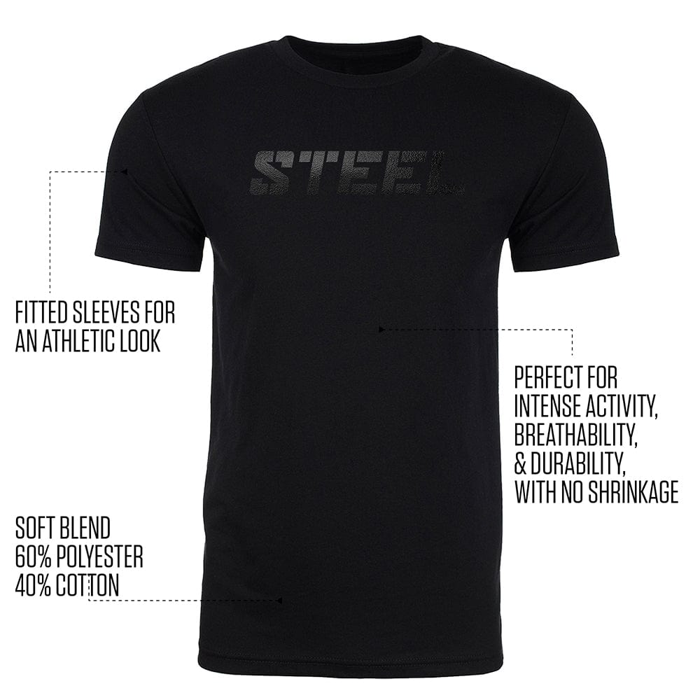 The Steel Supplements Apparel Steel Black on Black Performance T-Shirt