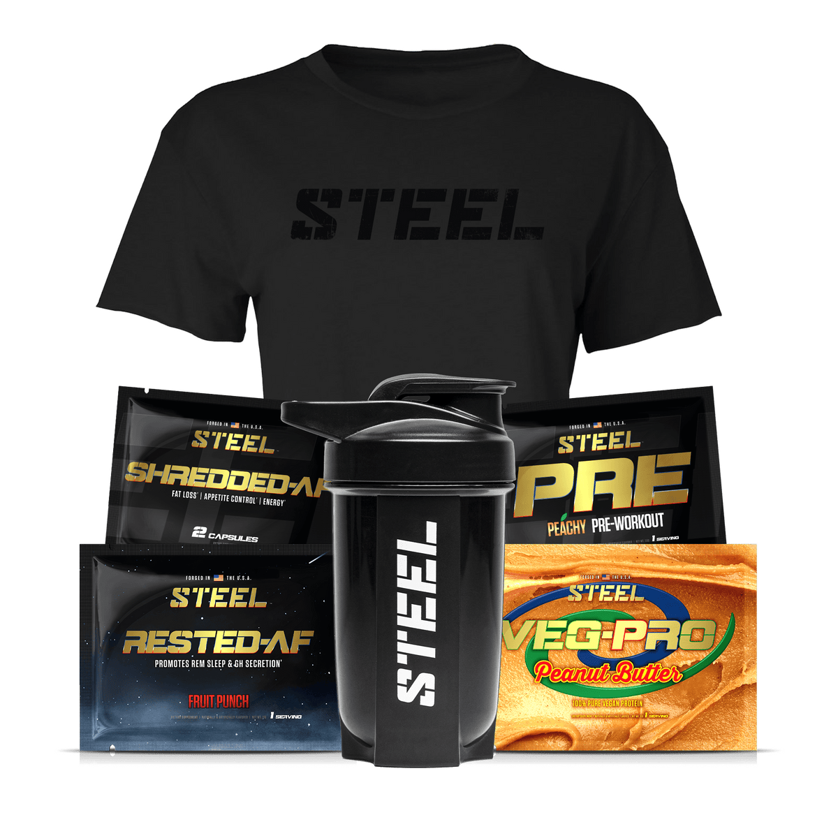 Steel Supplements Bundle Extra Small / Black STEEL on Black...