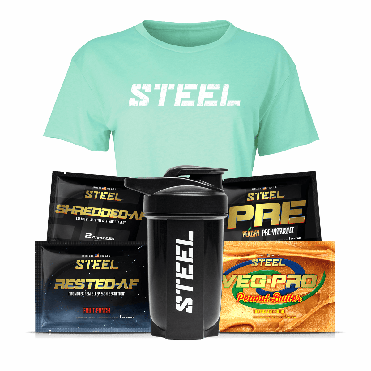 Steel Supplements Bundle Extra Small / White STEEL on Mint...