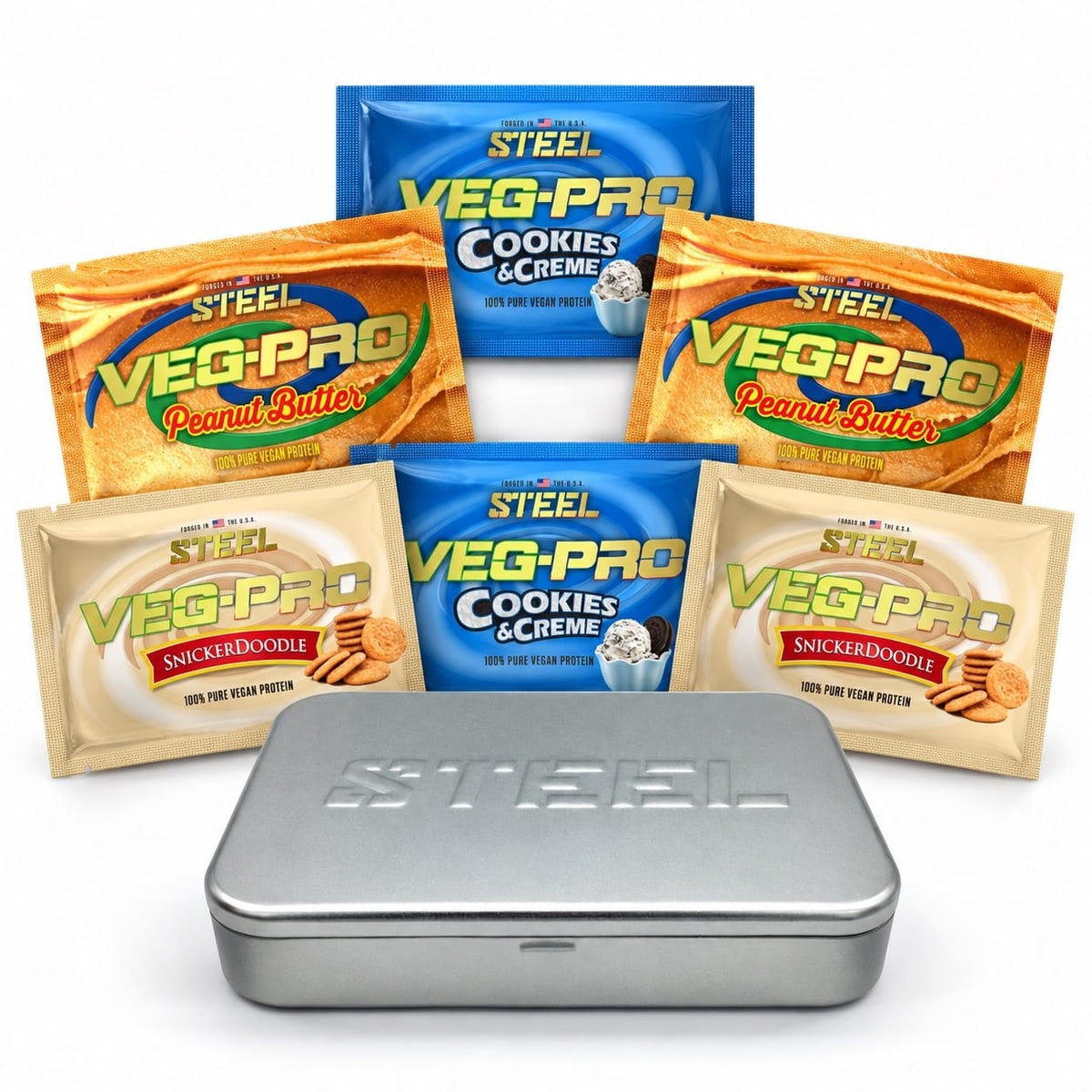 The Steel Supplements Sample 1 Serving of Each TRY VEG-PRO