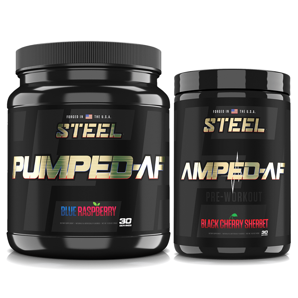 The Steel Supplements Stack Black Cherry Sherbet / Blue Raspberry ULTIMATE PRE-WORKOUT STACK