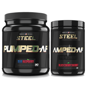 The Steel Supplements Stack Black Cherry Sherbet / Blue Raspberry ULTIMATE PRE-WORKOUT STACK