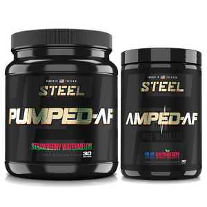 The Steel Supplements Stack Blue Raspberry / Strawberry Watermelon ULTIMATE PRE-WORKOUT STACK