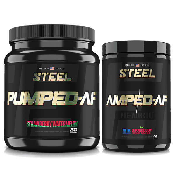 The Steel Supplements Stack Blue Raspberry / Strawberry Watermelon ULTIMATE PRE-WORKOUT STACK