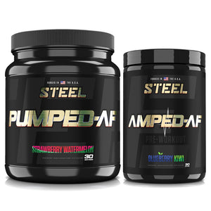 The Steel Supplements Stack Blueberry Kiwi / Strawberry Watermelon ULTIMATE PRE-WORKOUT STACK