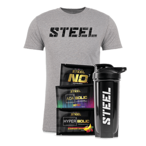 Steel Supplements L / Black STEEL on Heather Grey Ultimate Pump Bundle