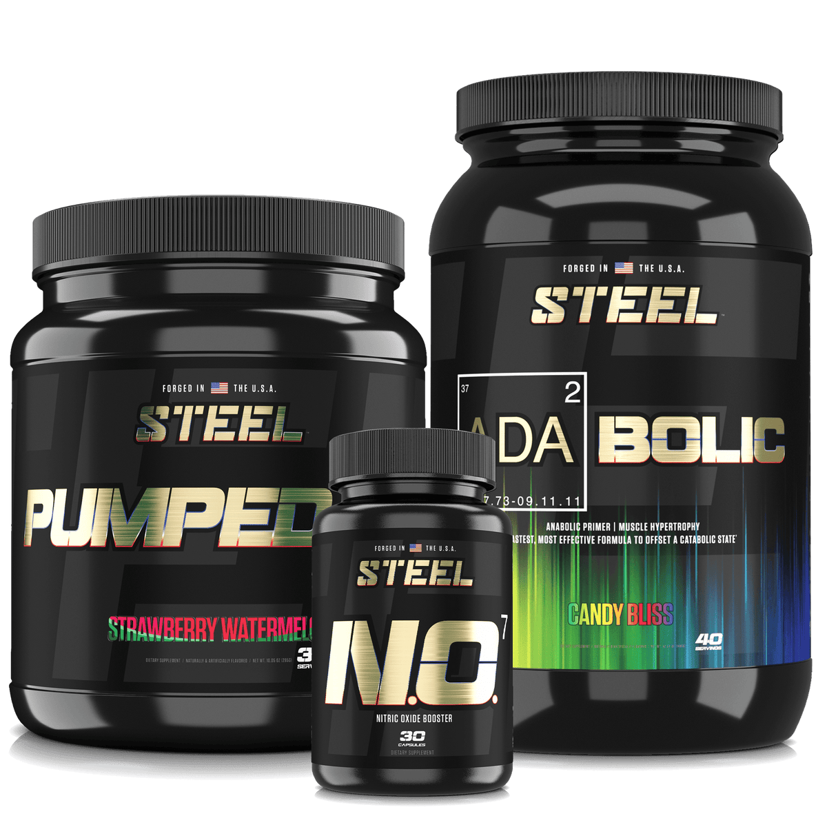 Steel Supplements Stack Candy Bliss / Strawberry Watermelon Ultimate Pump...