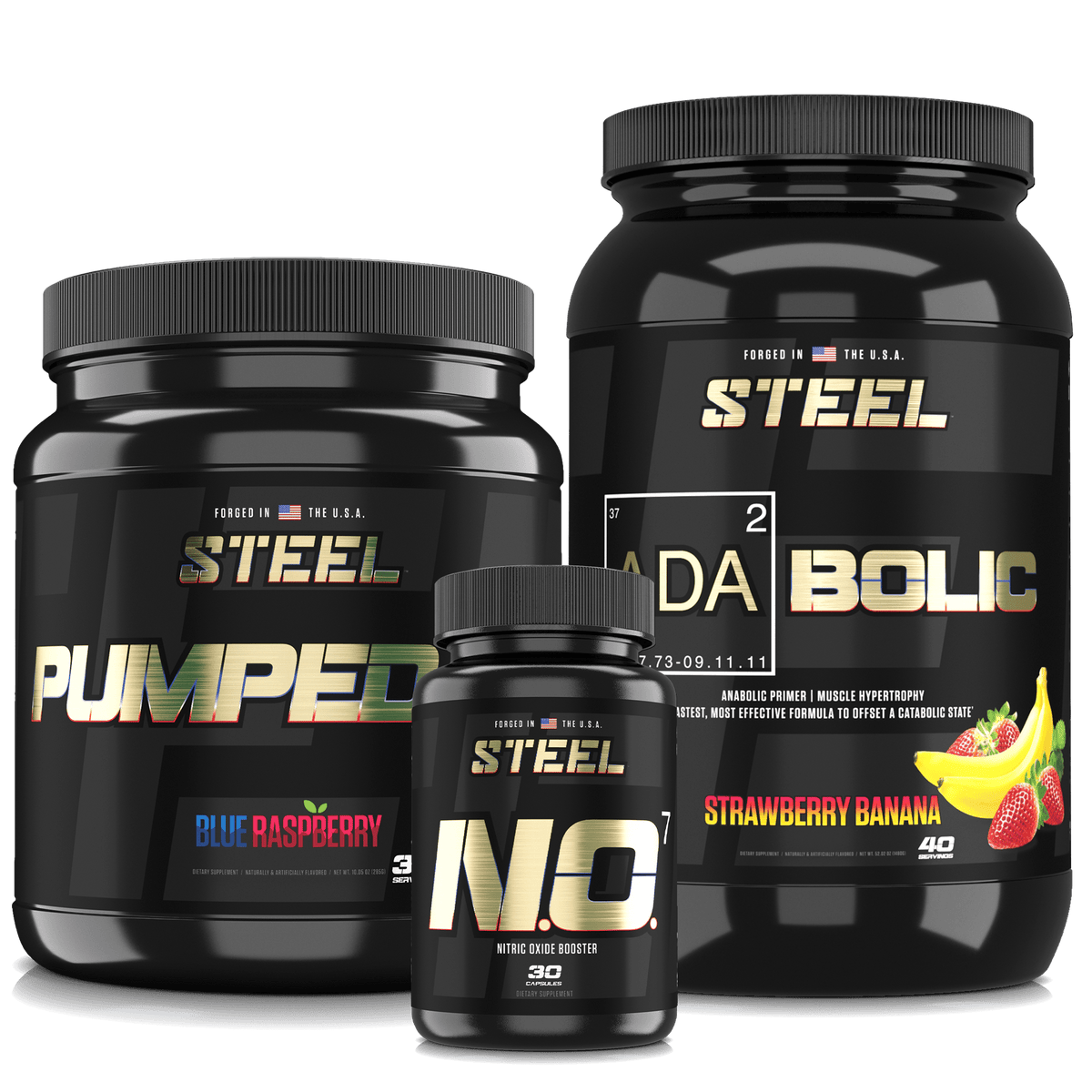 Steel Supplements Stack Strawberry Banana / Blue Raspberry Ultimate Pump...