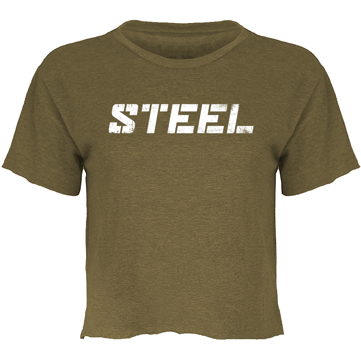 Steel Supplements Apparel White on Military Green / XS Women's Everyday Crop