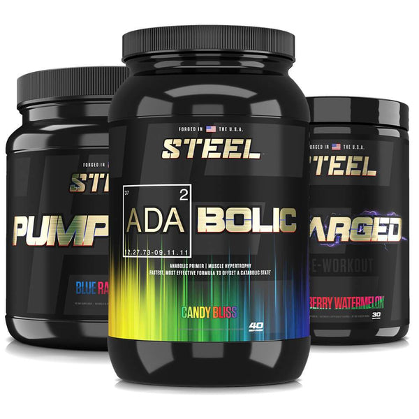 Steel Supplements Stack Candy Bliss / Strawberry Watermelon / Blue Raspberry ELITE PRE-WORKOUT STACK