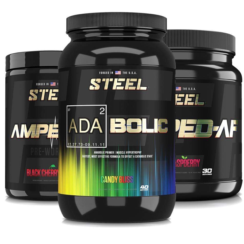 Steel Supplements ADABolic Pre Workout, Muscle Builder for Men & Women, Strawberry Banana, Post Workout Recovery Drink, Restores Muscle Glycogen  for Natural Growth
