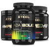 Steel Supplements Stack Candy Bliss / Black Cherry Sherbet / Strawberry Watermelon ENHANCED PRE-WORKOUT STACK