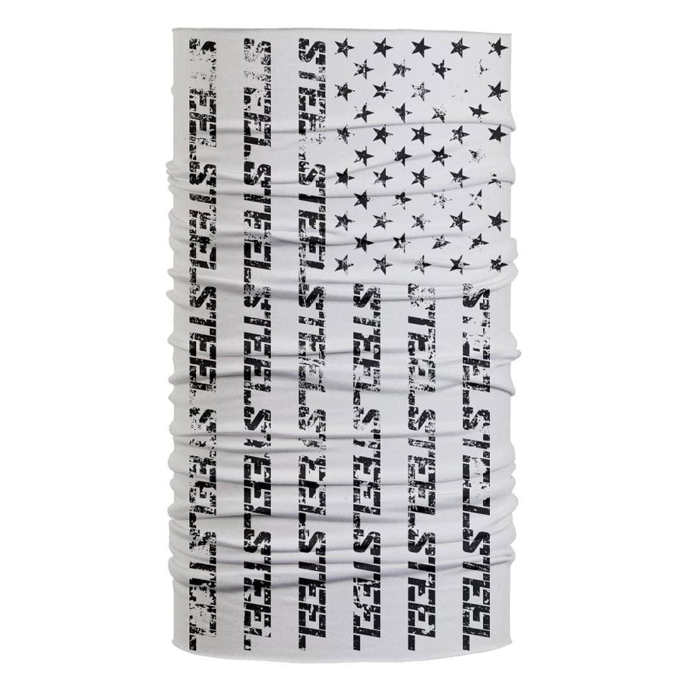 Steel Supplements Accessories White with Distressed Black Flag Face Buff