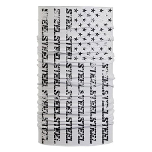 Steel Supplements Accessories White with Distressed Black Flag Face Buff