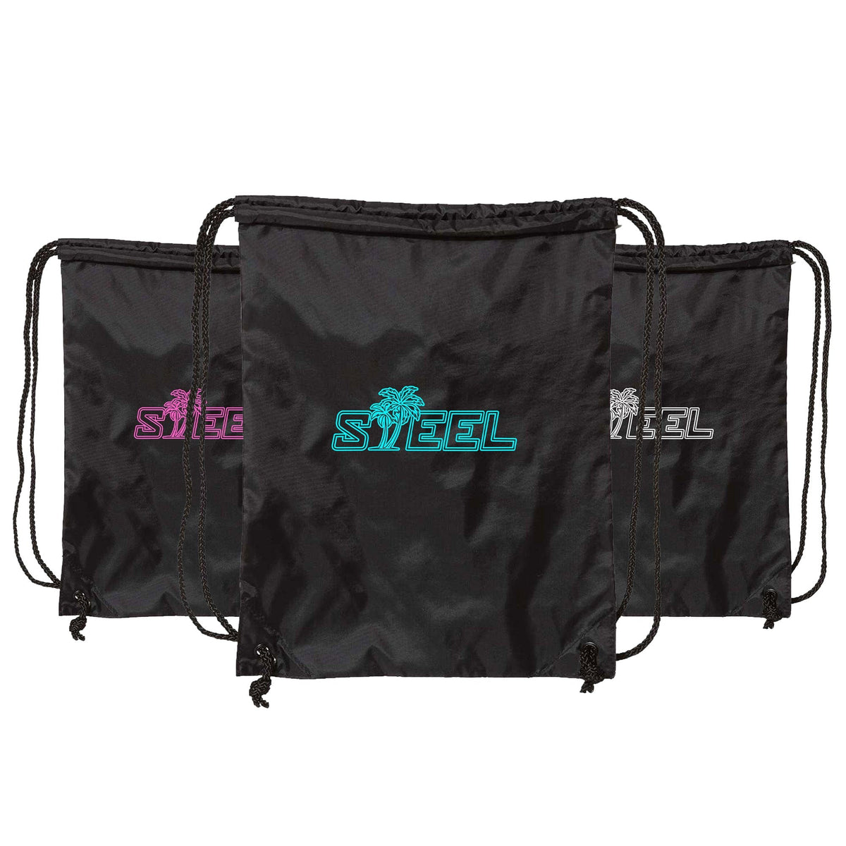 Steel Supplements All 3 Colors Miami Lights STEEL Drawstring Bag
