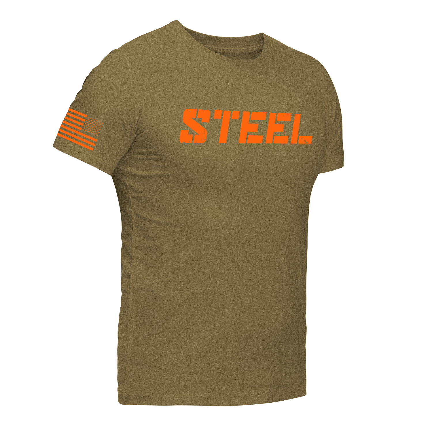 The Steel Supplements Apparel Military Green with Orange Stars & Stripes