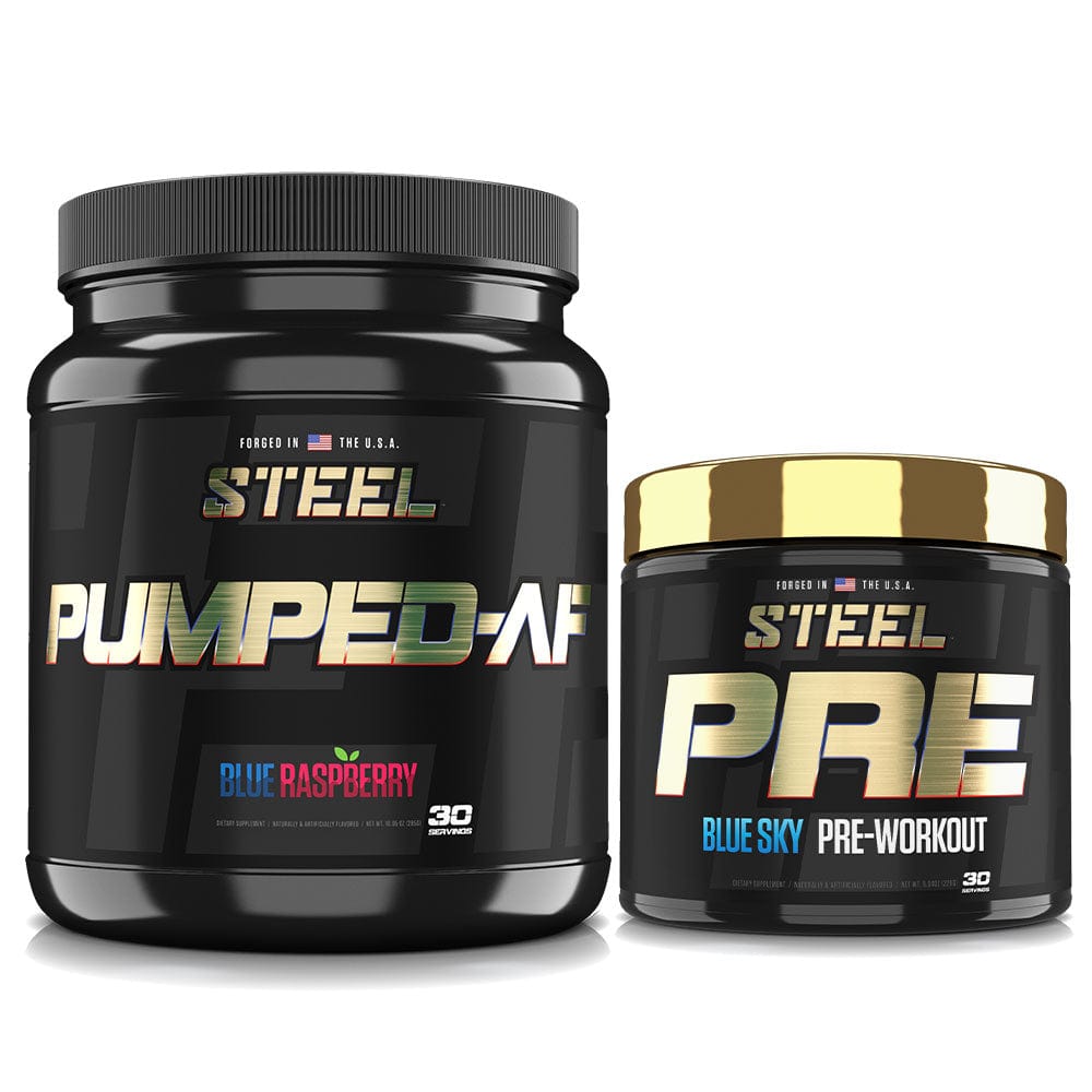 Steel Supplements Blue Raspberry / Blue Sky Pre &amp; Pumped Stack