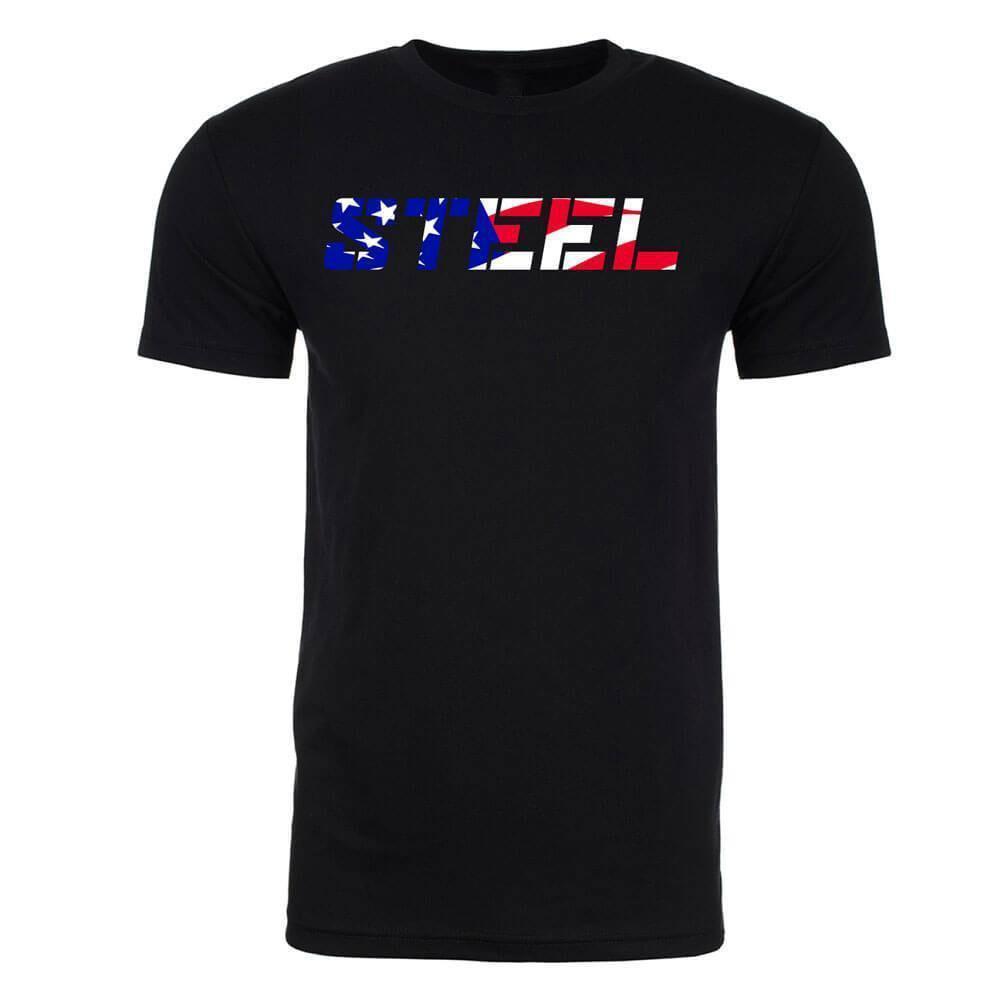Promo - STEEL USA Flag Black Performance T-Shirt - Steel Supplements