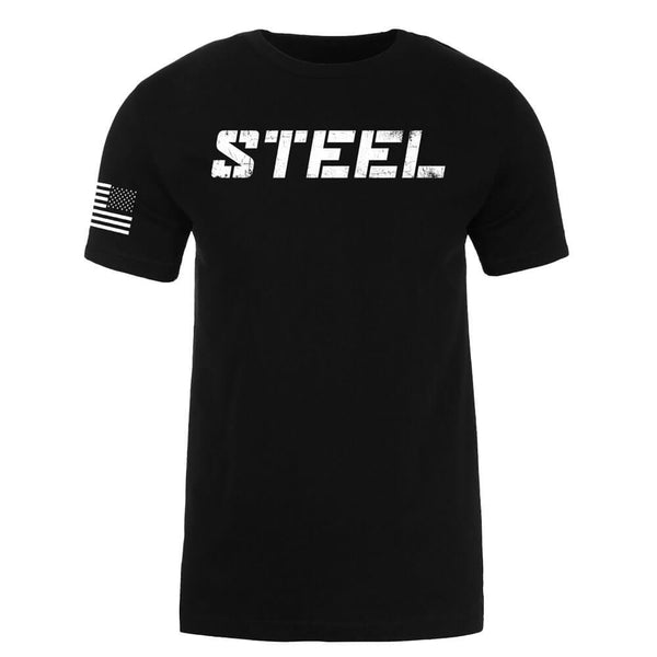 The Steel Supplements Apparel STEEL Black w/ Stars & Stripes Performance T-Shirt
