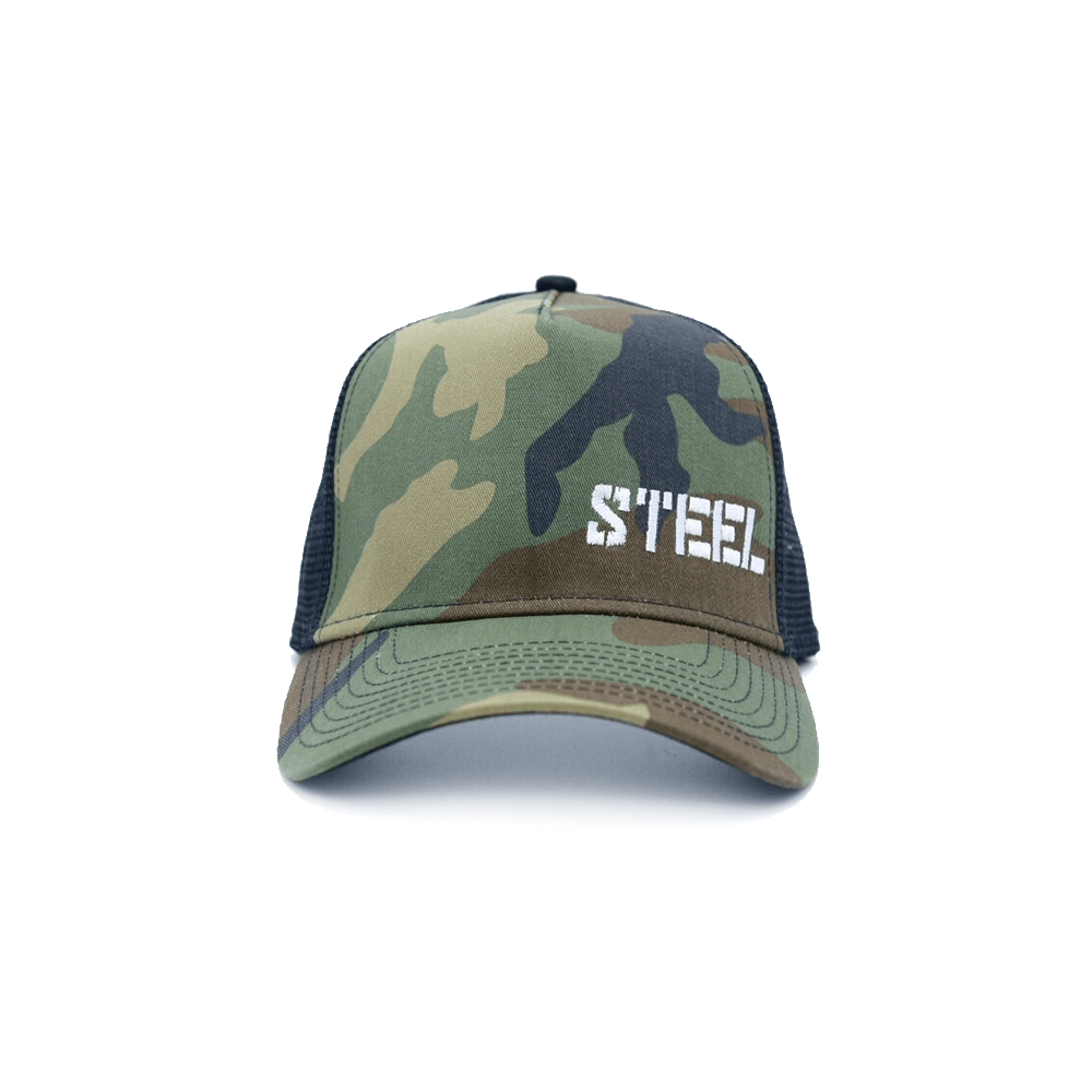 The Steel Supplements Hat STEEL HAT - TRUCKER (CAMO)