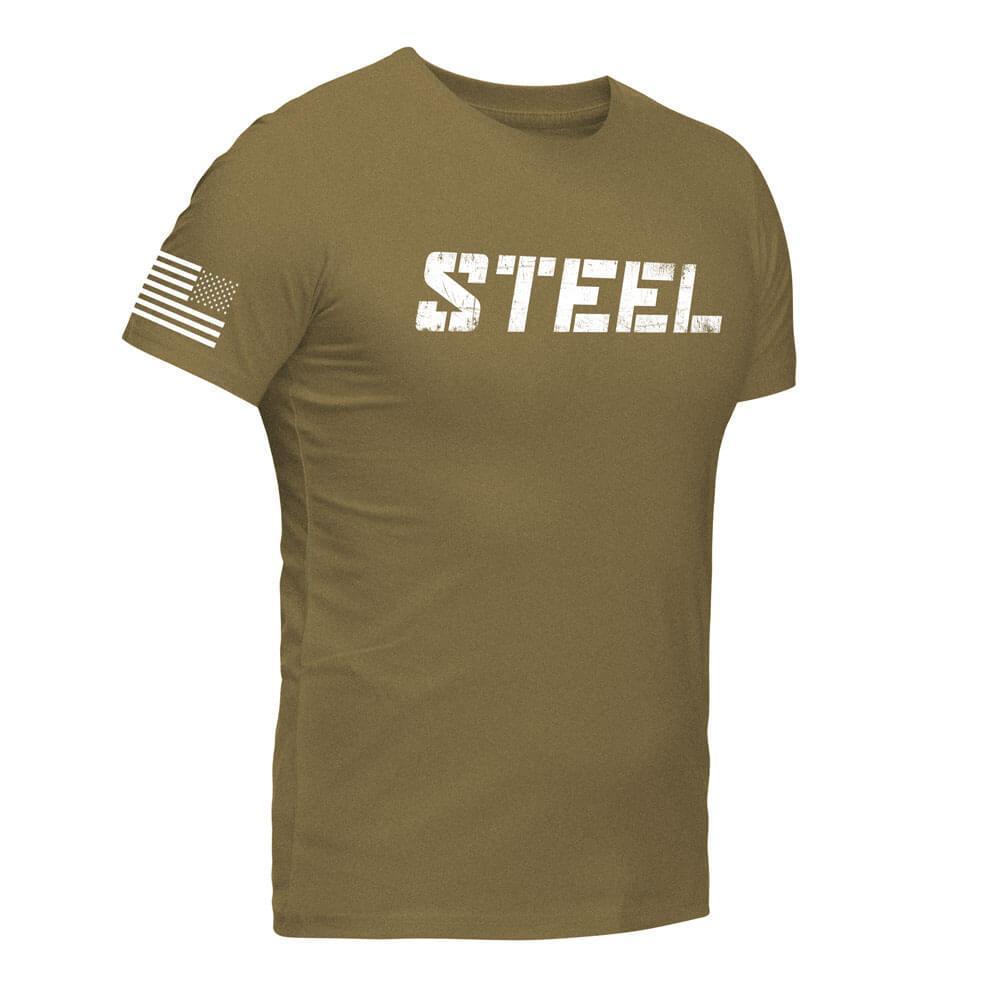 The Steel Supplements Apparel STEEL Military Green w/ Stars & Stripes Performance T-Shirt