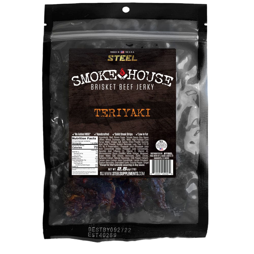 2.5 oz. Steel Smokehouse Brisket Beef Jerky - Steel Supplements