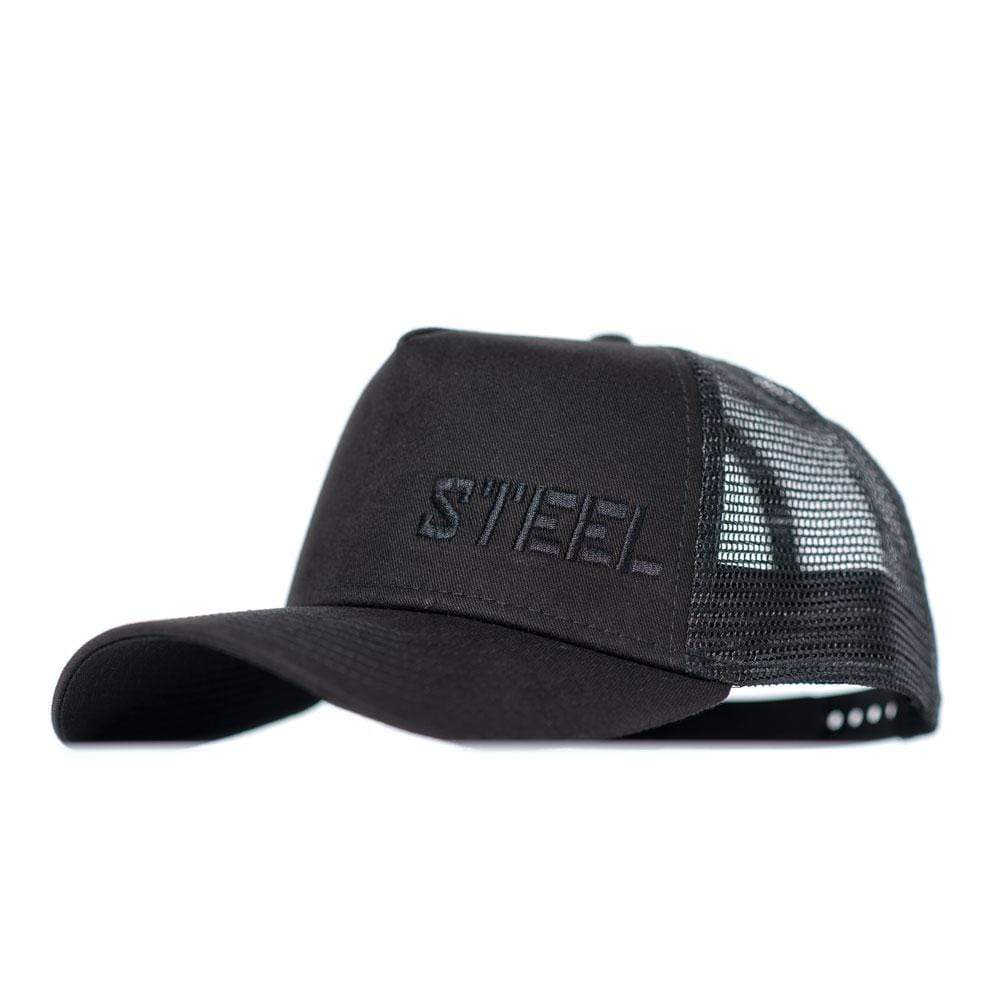 The Steel Supplements Hat Black Logo Trucker (Black Edition)