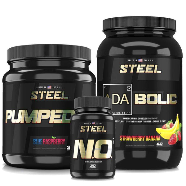 Steel Supplements ADABolic Pre Workout, Muscle Builder for Men & Women, Strawberry Banana, Post Workout Recovery Drink, Restores Muscle Glycogen  for Natural Growth