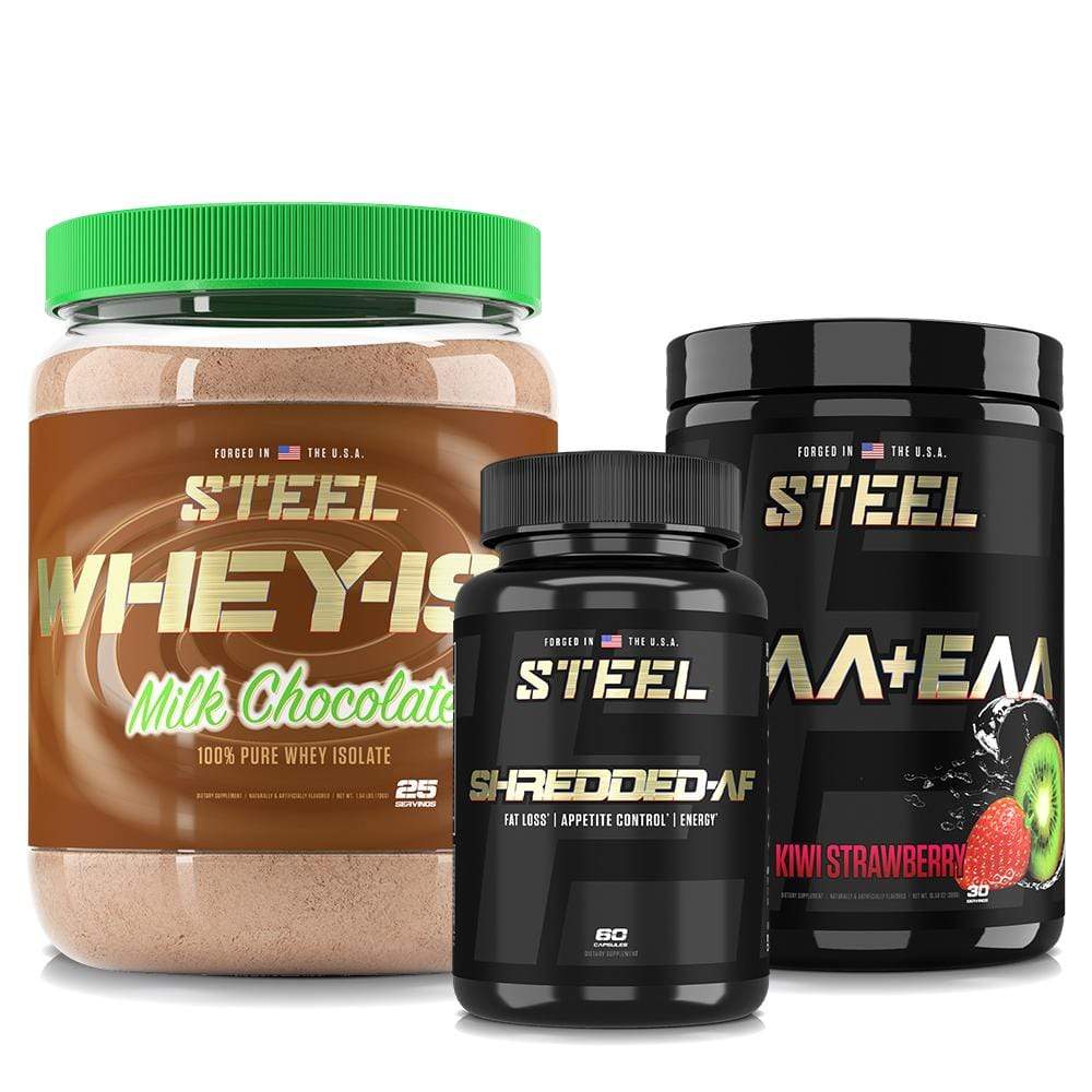 Steel Supplements Stack Milk Chocolate / Kiwi Strawberry Whey ISO...