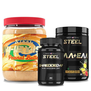 Steel Supplements Stack Peanut Butter / Bohemian Bliss Whey ISO Shredded Stack