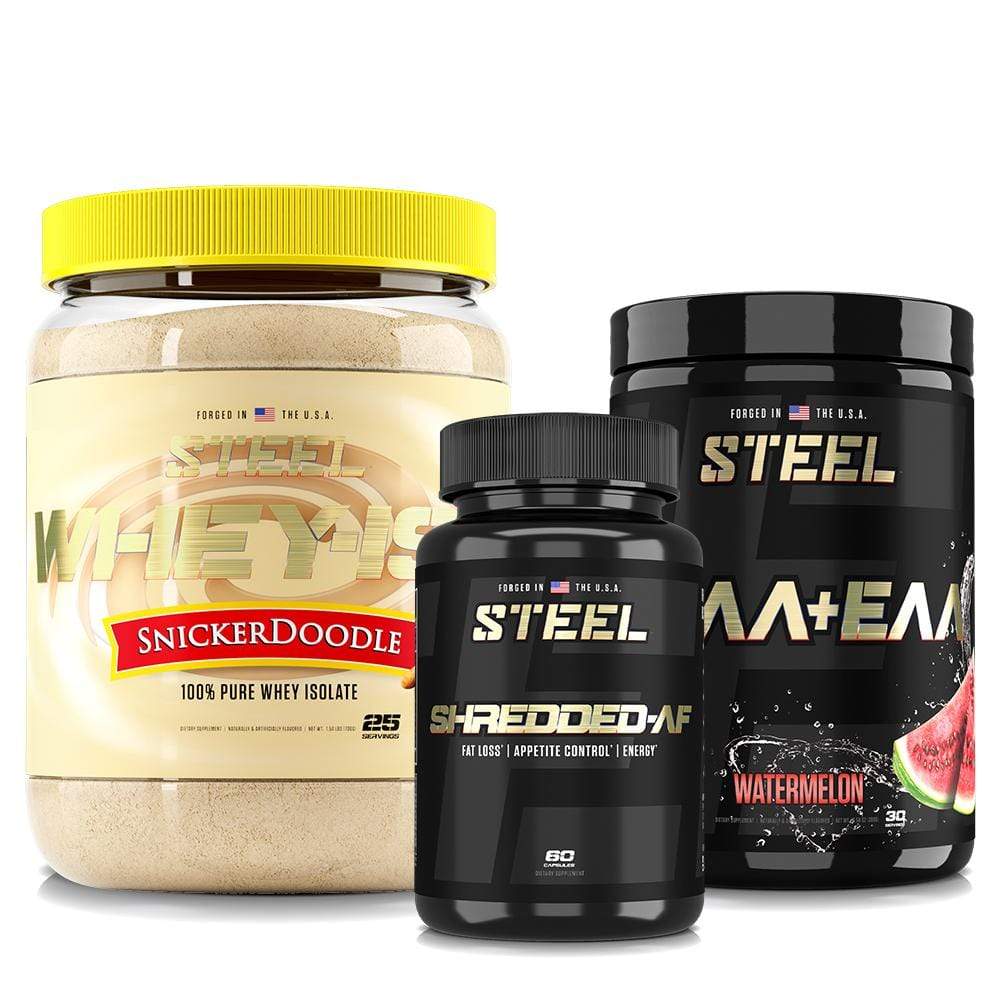 Steel Supplements Stack Snickerdoodle / Watermelon Whey ISO Shredded Stack