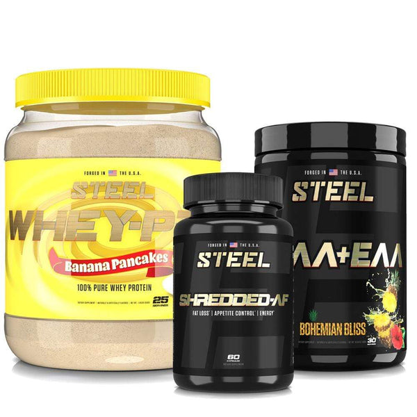 Steel Supplements Stack Banana Pancakes / Bohemian Bliss Whey PRO Shredded Stack