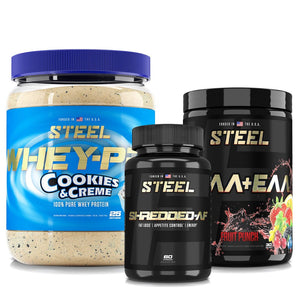 Steel Supplements Stack Cookies & Creme / Fruit Punch Whey PRO Shredded Stack