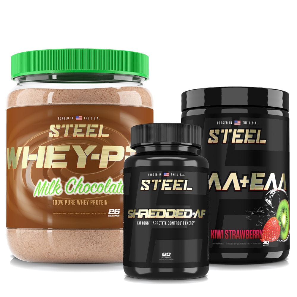 Steel Supplements Stack Milk Chocolate / Kiwi Strawberry Whey PRO...
