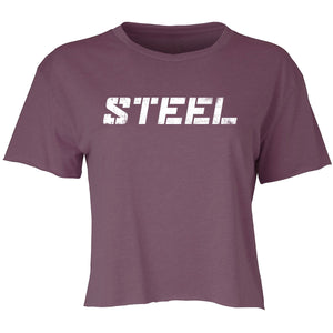 Steel Supplements Apparel White on Shiraz / XS Women's Everyday Crop-Promo